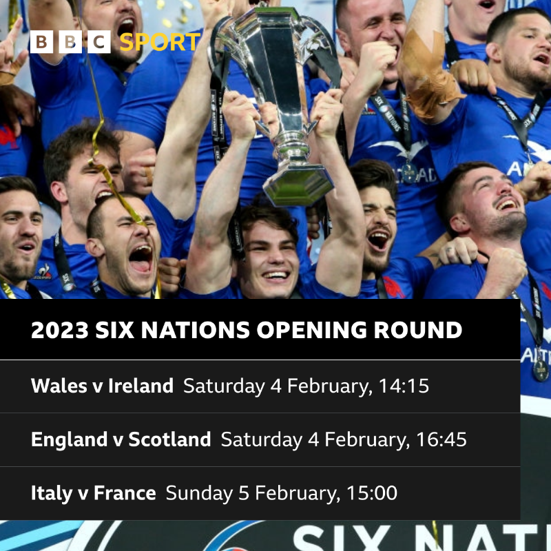 BBCSport's tweet photo. Wales 🆚 Ireland

The 2023 Six Nations fixtures have been confirmed!

Full fixture list ⬇️

#BBCRugby