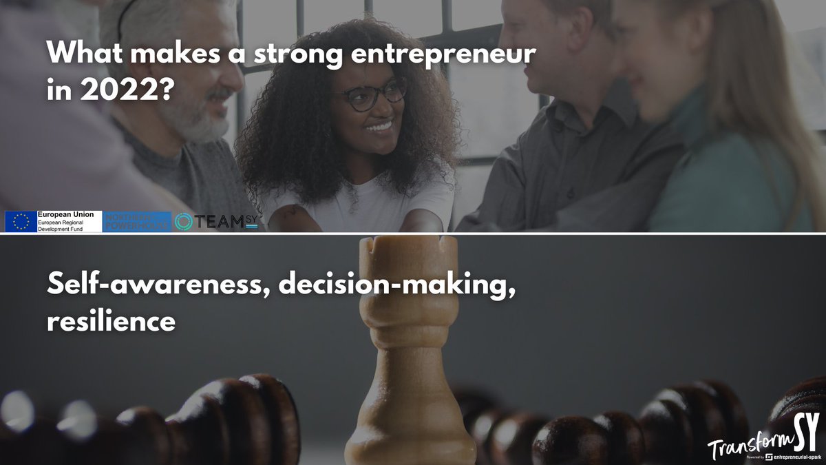 A successful entrepreneur in 2022 must be resilient, self-aware and able to make decisions fast.

On <a href="/transform_sy/">Transform SY</a>, we work with you to understand these traits better and develop them.

Apply for our programme today: bit.ly/3OmbqeX
#startupsy #entrepreneur #ukstartups