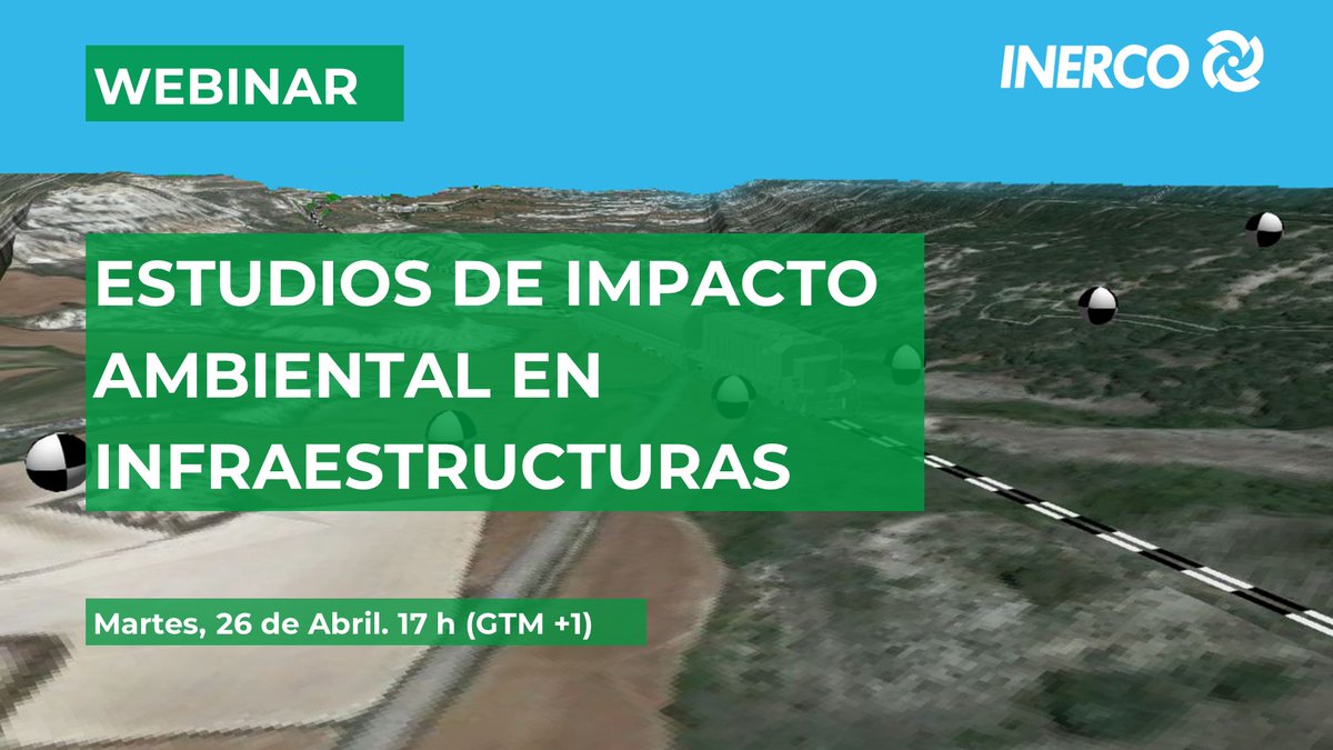 Inerco_'s tweet photo. 📌Regístrate en el próximo webinar sobre "Estudios de #impacto #ambiental en #infraestructuras" que celebraremos el próximo martes 26 de Abril a las 17h (hora local España). 📅 Inscríbete gratis 👉 https://t.co/JS1AAUosSY

#SomosInerco #Inercowebinars #acustica https://t.co/tIOPZPPC01