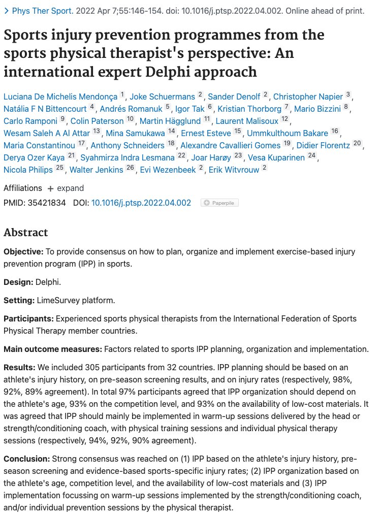 USAF_PT's tweet photo. 🔥 off the press: Sports injury prevention programmes from the sports physical therapist's perspective: An international expert Delphi approach

https://t.co/0q7tSDuKHu https://t.co/5dmtrldBMe