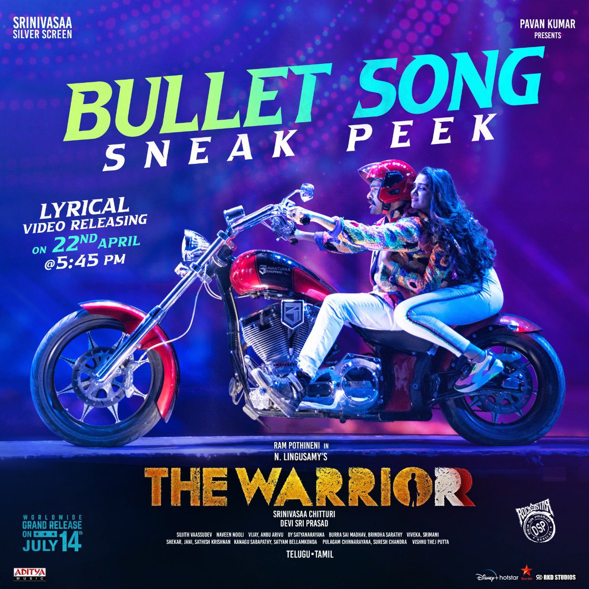IamKrithiShetty's tweet photo. Sneak peek of Stylish 𝐁𝐮𝐥𝐥𝐞𝐭 Recording

 https://t.co/yyGrkRUkX5
#BulletSong 

A Rockstar @ThisIsDSP Musical 🥁
🎙️@SilambarasanTR_ 

@ramsayz @AadhiOfficial @dirlingusamy  @SS_Screens @adityamusic 

#TheWarriorr #STRforRAPO https://t.co/kWQNIemgxi