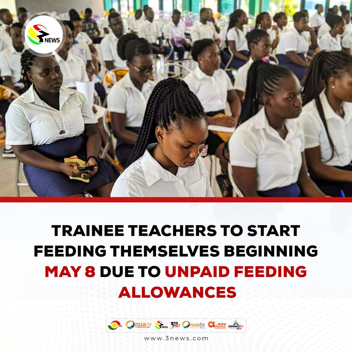 tv3_ghana's tweet photo. Trouble looming for training teachers. 

Join us for more details on #MiddayLive https://t.co/vGujyEOlvT