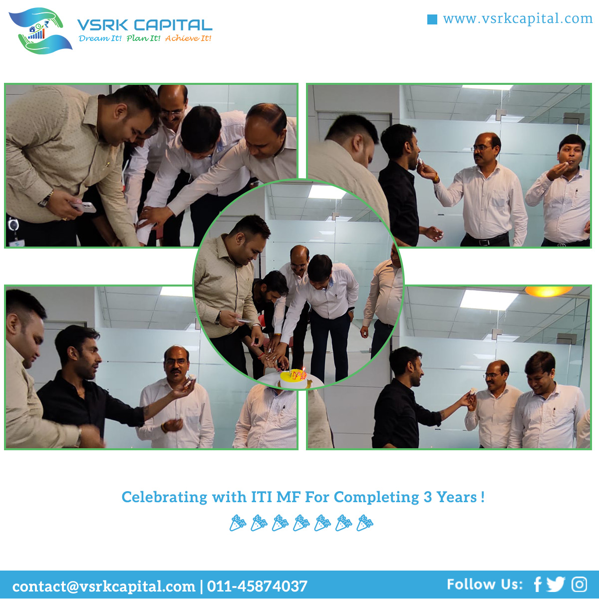 vsrkcapital's tweet photo. Celebrating with ITI MF For Completing 3 Years. 🥳🥳🥳
#celebration #officecelebration #congratulations #itimf #vsrkcapital
@itimutualfund @vsrkcapital @DashSingh21 @gauravgoyal1975 @georgehjoseph https://t.co/9GRSGcI3n6