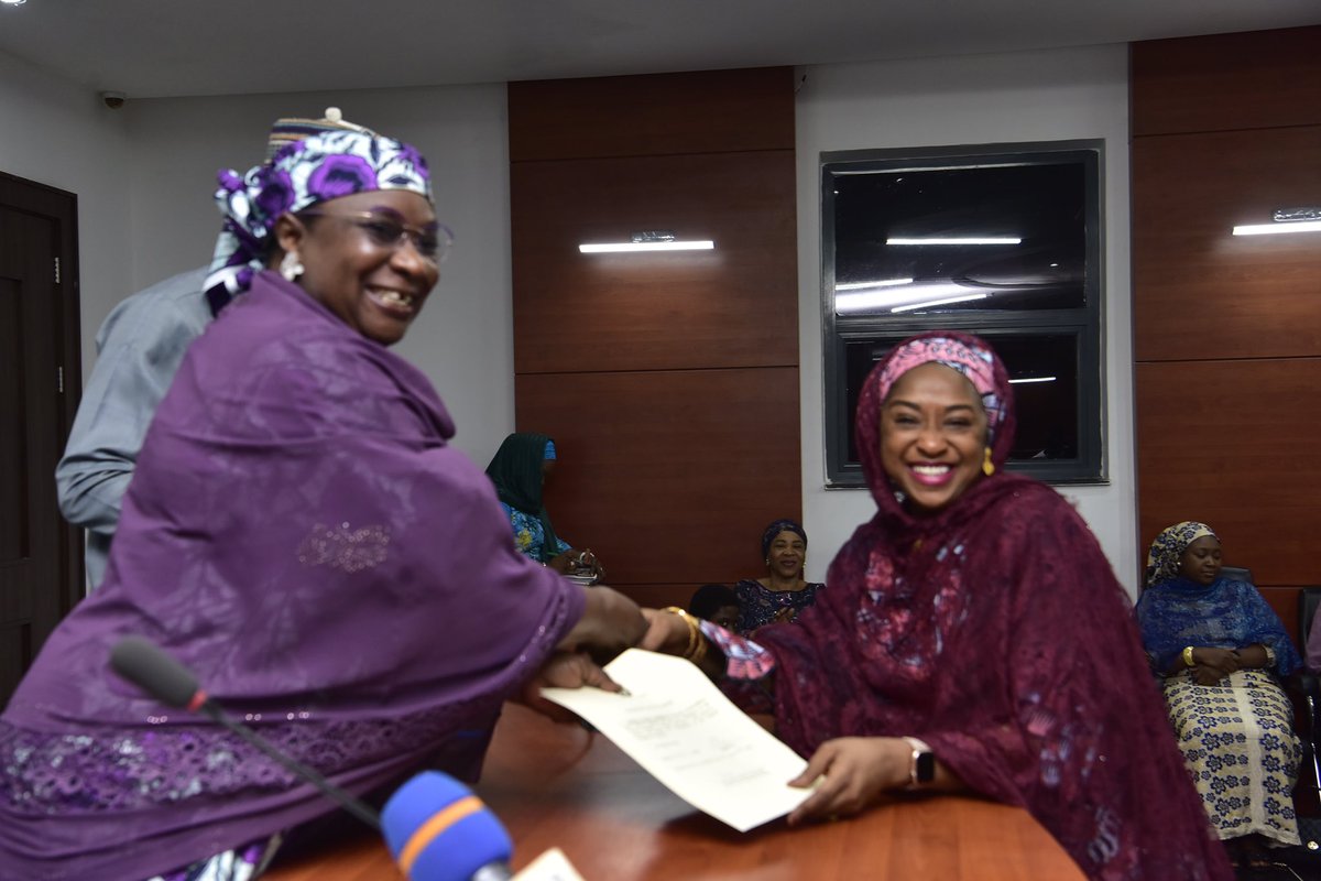 GovKaduna's tweet photo. Deputy Governor @DrHadiza Balarabe has sworn-in three new appointees: Umma Aboki, Commissioner- Planning &amp; Budget, and two Permanent Secretaries- Kabir Mainasibi and Bashir Muhammad, mni. https://t.co/dHSM5GxGsE