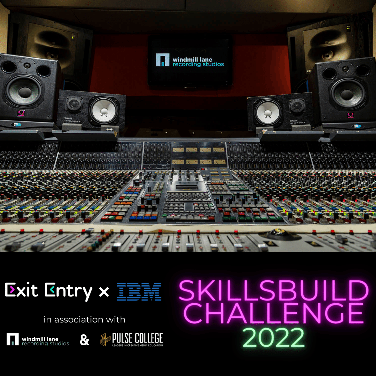 Enter the Exit Entry x <a href="/IBM/">IBM</a> SkillsBuild Challenge and you could your class a tour of <a href="/WindmillLaneRec/">Windmill Lane Recording Studios</a>.

The iconic building and its recording studios have recorded artists such as Lady Gaga, Hozier, Ed Sheeran &amp; U2.

For more information go to -> exitentry.com/competition.ht…