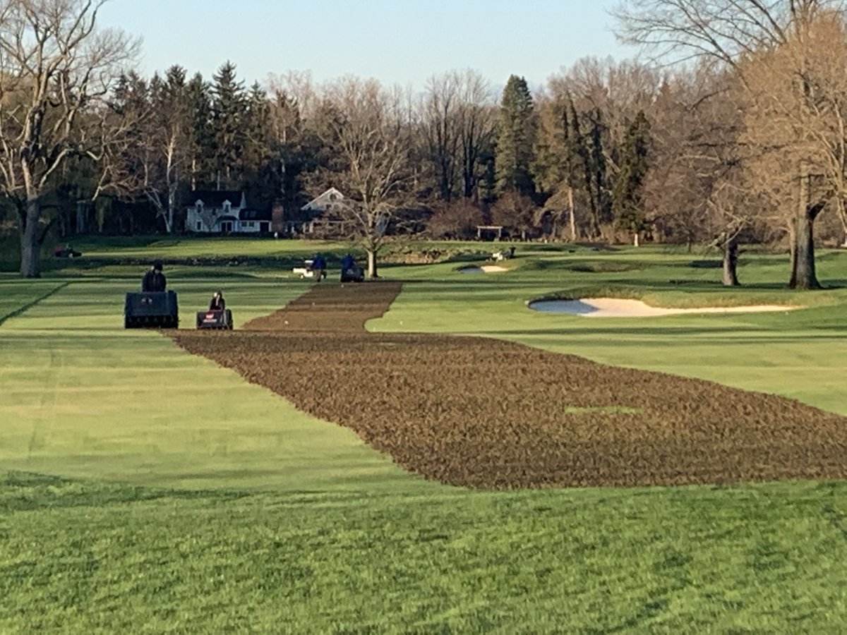ccrgreens's tweet photo. Attempting fairway aeration on the drier 2nd,12th, and 13th fairways today. Please pick up and move to the next available hole. Do not drive over aerifier plugs. Thank you. https://t.co/kyqdN1R6tR