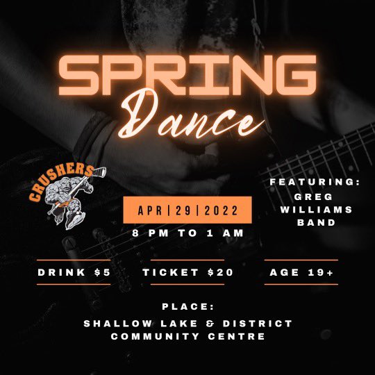 Come out and kick off spring with the Crushers and The Greg Williams Band !       9 more days!