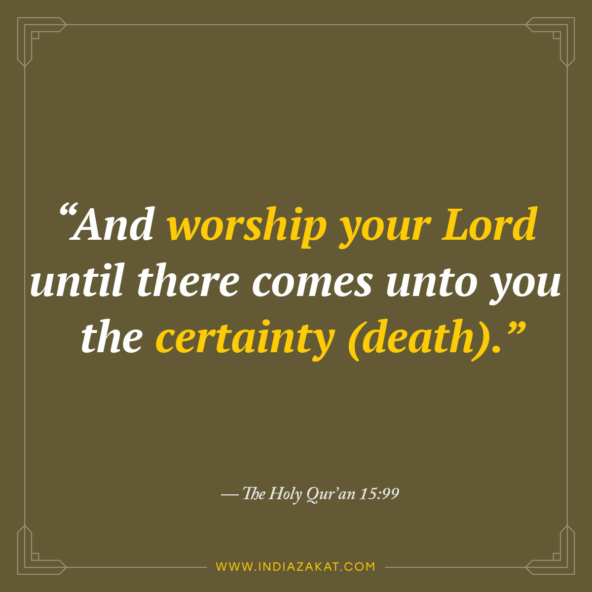 A divine quote from Holy Qur'an to start your day with. Share it with your family, friends and loved ones.
.
.
#quranicquote #hadith #islamicmessage #donation #donate #ngo #socialwork #fundraising #zakatonline #islam #socialcause #socialresponsibility #crowdfunding #IndiaZakat