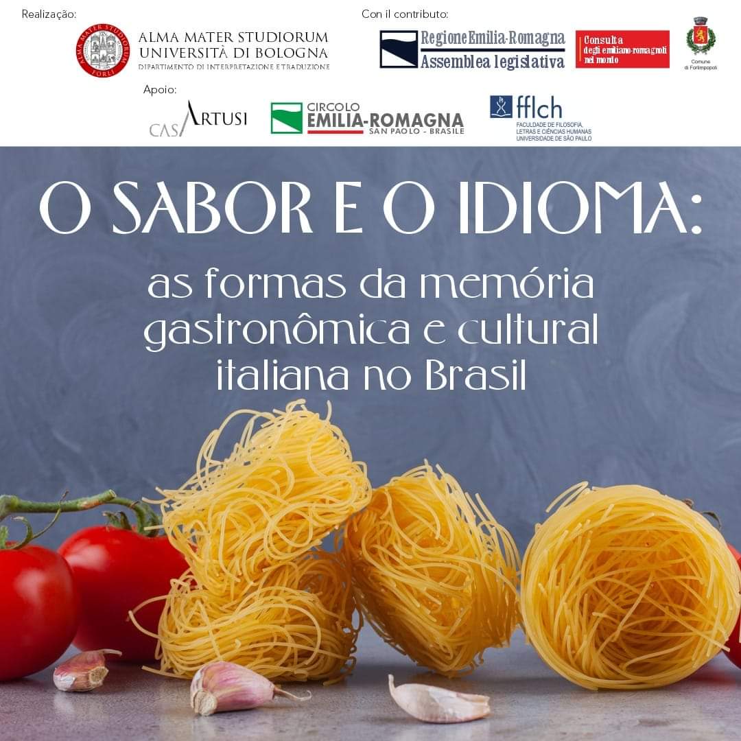 🧵 A <a href="/Unibo/">Università di Bologna</a> e a <a href="/CasaArtusi/">Casa Artusi</a>, em colaboração com <a href="/SPEmiliaRomagna/">EmiliaRomagnaSP</a>, a <a href="/uspfflch/">FFLCH USP</a> da Universidade de São Paulo e outras instituições brasileiras, organizam e promovem o projeto "O sabor e o idioma: as formas da memória gastronômica e cultural", com o objetivo de conhecer e reconhecer