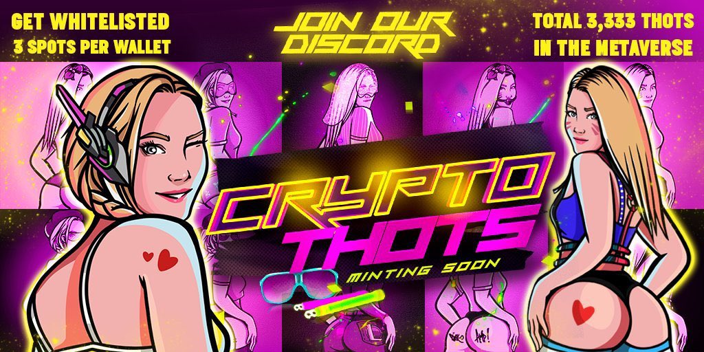 tulioorocha_'s tweet photo. #CryptoThots Real thots in the world of NFT, your personal girlfriend who will not leave you and will be with you no matter what.
Giving away 20 POC WL spots!
To enter:
1️⃣ Follow @CryptoThotsart
2️⃣ Like & RT ❤️
3️⃣ Join: https://t.co/DUrAMqswaV
#NFTGiveaway #NFTdrops #nftart https://t.co/GdWLWQ0SnG