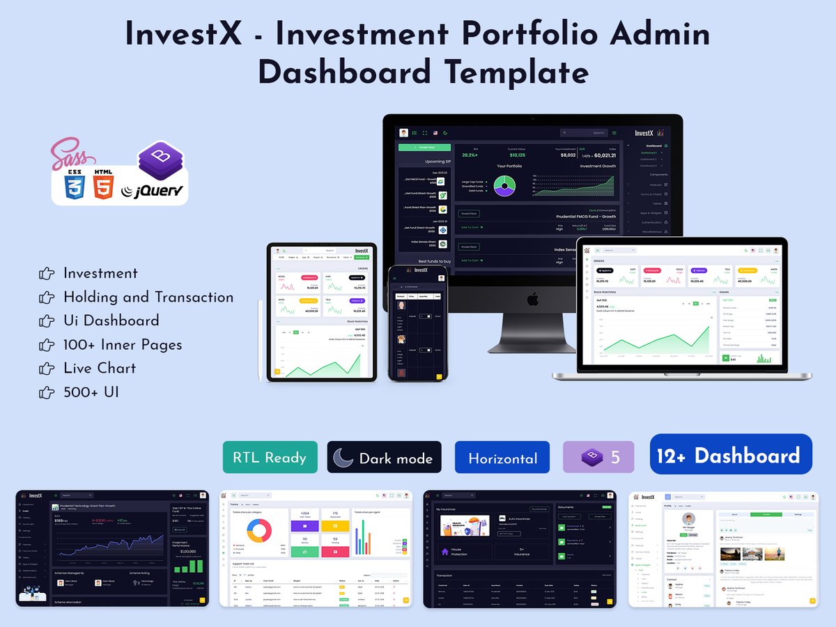 MultiStoreTheme's tweet photo. [𝐍𝐞𝐰 𝐀𝐝𝐦𝐢𝐧 𝐥𝐚𝐮𝐧𝐜𝐡𝐞𝐝!!!] 𝐁𝐨𝐨𝐭𝐬𝐭𝐫𝐚𝐩 𝟓 𝐑𝐞𝐚𝐝𝐲
Investment Portfolio Admin Dashboard Template Dashboard Web Application. 

Buy Now:- https://t.co/8htOMuAQCD

#envato #themeforest #Investment #uiinterface #AdminTemplate #Bootstrap5 #Webapp #nodejs #iot #AI https://t.co/iPlEnYMWxB