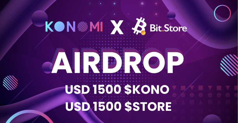 🎊JOIN OUR #AIRDROP &amp; GET $KONO 1500 + $STORE 1500🎊

✅Follow <a href="/KonomiNetwork/">Konomi Network</a>, <a href="/www_bit_store/">BitStore.com | $STORE</a>, @Encentive_io
✅Like, RT, Tag 3 friends
✅Join below ⬇️
*Bitstore TG: t.me/Bitstore_offic… 
*$Kono TG: t.me/konominetwork 
*$Kono Discord: discord.com/invite/nZttvqp…