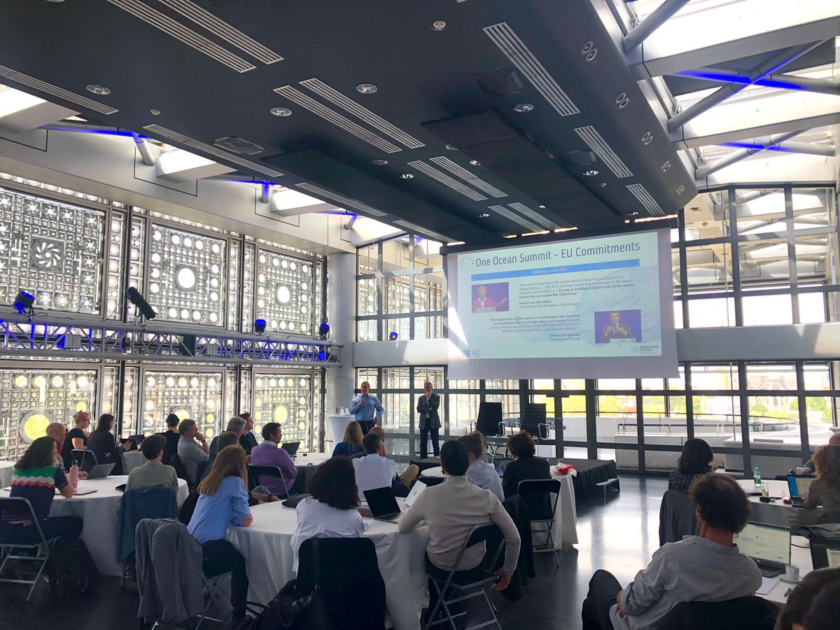 MercatorOcean's tweet photo. We kick off the 1st day of the Digital Ocean Forum #DOF! We organise the event under the auspices of the @EU_Commission &amp; 🇫🇷@MerGouv #FPUE. It brings together a wide community to contribute to the creation of a European #DigitalTwinOcean.
➡️Join tomorrow https://t.co/Fz86CFCVuP https://t.co/U4cPYM1Ru4