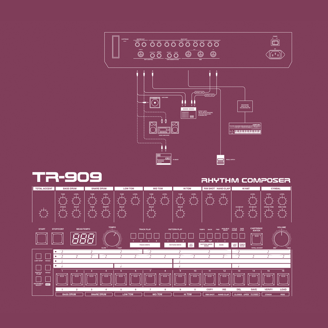 ROLAND’S TR-909 - A short history of Roland’s iconic rhythm composer. (1/11) 🔗 → Roland TR-909 screenprint designed by @entwurfcreative and available for purchase from bleep.com