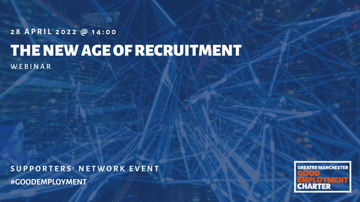 Our next Webinar on 'The New Age of Recruitment' is fast approaching! 

Together with <a href="/MichaelPageUK/">Michael Page UK</a> <a href="/gmcvo/">GMCVO</a> <a href="/CIPD/">CIPD</a>, we'll be speaking about technology-aided recruitment, giving practical examples and support to our audience. 

Don't miss out, sign up now: ow.ly/u9Ph50IHHBJ