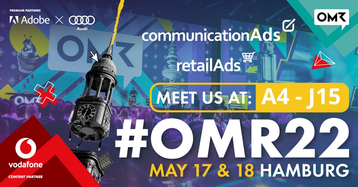 Lange haben wir gewartet und bald geht es wieder los - die @OMRockstars 2022 🎉
Am 17. &amp; 18. Mai findet ihr uns auf der OMR am Stand A4 - J15

Trefft unser Team von <a href="/TelkoAffiliate/">communicationAds</a> und #retailAds 🛒😀
Wir freuen uns auf euch! 

#affiliatemarketing #onlinemarketing
