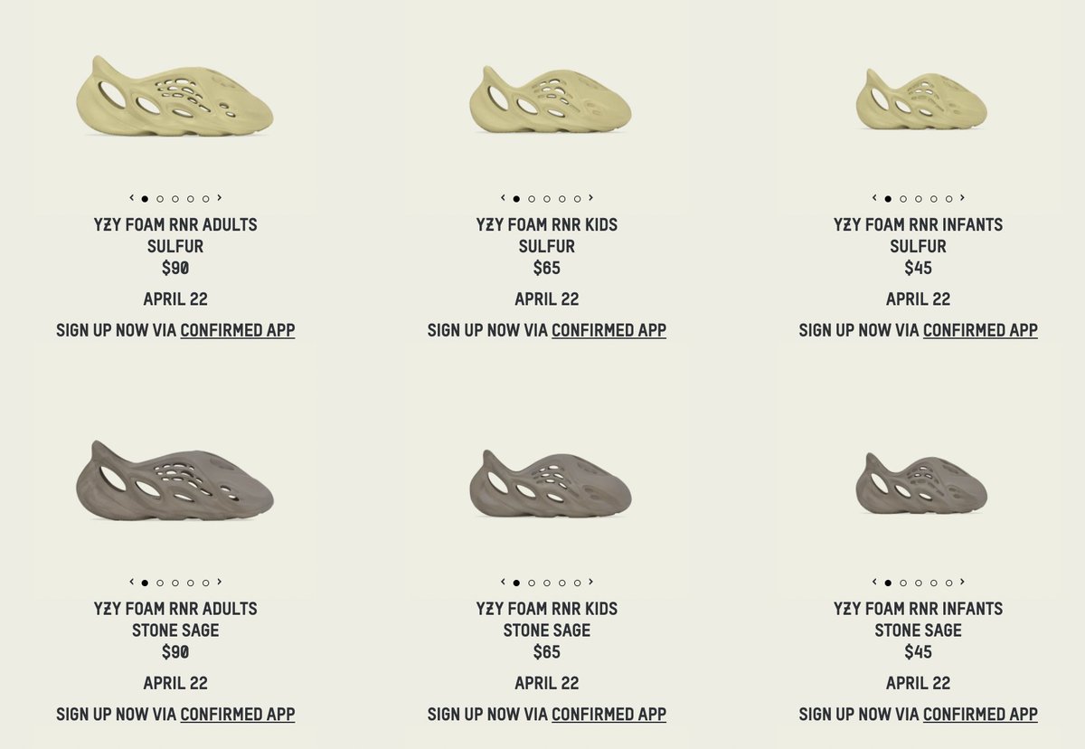 SOLELINKS's tweet image. Ad: adidas Yeezy Foam Runner &apos;Sulfur&apos; &amp;amp; &apos;Stone Sage&apos; dropping April 22nd via Confirmed App =&amp;gt; bit.ly/3vzzPEt

DOWNLOAD =&amp;gt; bit.ly/3gnphj2