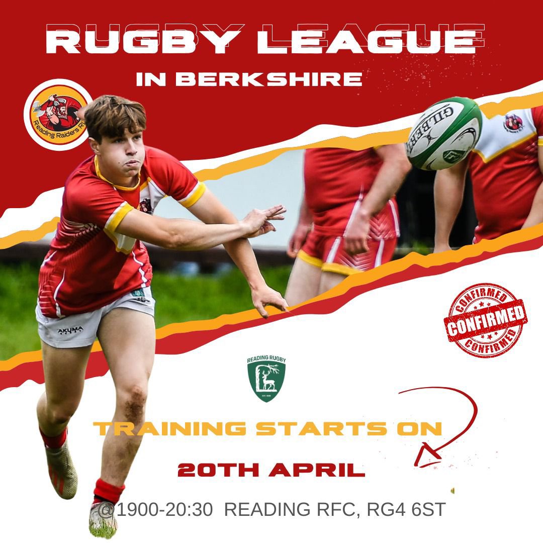 The Raid is back tonight! Training starts at 19:00 at Reading RFC! 

The only rugby league team in Berkshire that brings players together from clubs around the county for one cause! 

Rugby, Sun Fun &amp; Community
<a href="/Reading_RFC/">Reading RFC</a> <a href="/GoBRFC/">Bracknell RFC</a>  <a href="/Rams_Titans/">RAMS Titans</a>  <a href="/AbbeyRugbyClub/">Abbey RFC</a>  <a href="/crowthorne_rfc/">Crowthorne Rfc</a>
