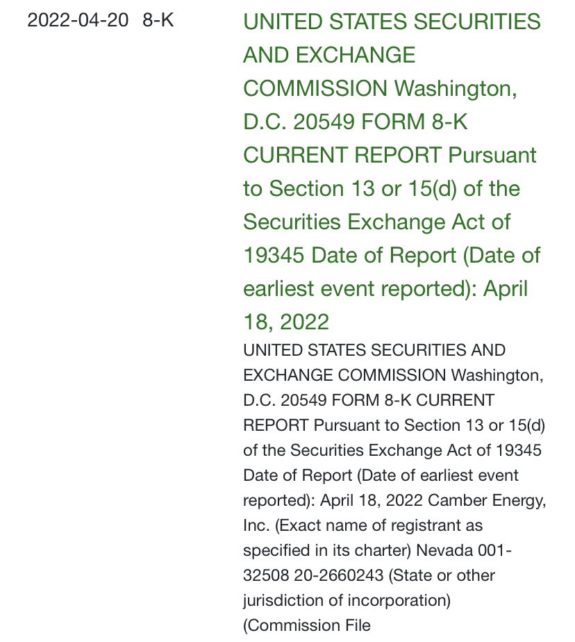 MrMikeInvesting's tweet photo. $CEI Has Officially Posted their 8K https://t.co/RYXrlijqcL