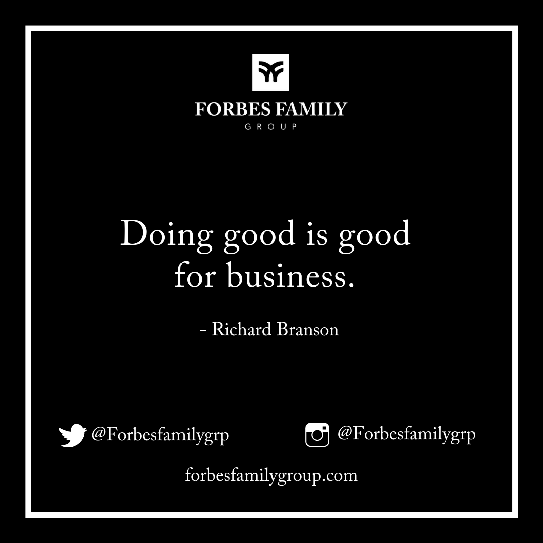 forbesfamilygrp's tweet photo. Forbes Family Group operates on the belief that social responsibility and sustainable profit go hand in hand, now more than ever.
#ForbesFamilyGroup
#FFG
#dogooddomore
#quoteoftheday https://t.co/YGrKWNmCwp