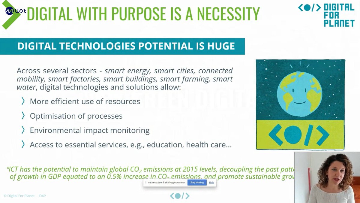 Digital4Planet's tweet photo. 🔴 Our President Dr @MoniqueCalisti live now introducing  #Digital4Planet on the #GreeTech day stage 

Find out how you can join our open community to advance sustainable digital technologies: https://t.co/2YmuRk6P9u

@Must95566392 @Martel_Innovate https://t.co/ddsf3XGrIu
