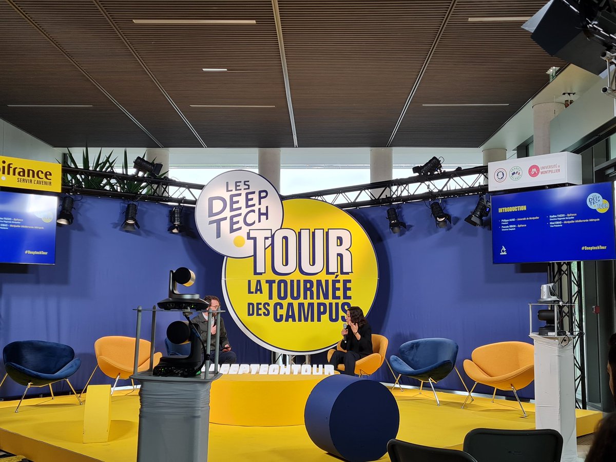 En direct du #DeeptechTour <a href="/EmadHind/">Hind Emad</a> présente l'excellence de <a href="/Montpellier3m/">Montpellier Métropole</a> au niveau Universitaire (<a href="/umontpellier/">Université de Montpellier</a> ) Recherche (<a href="/SATTAXLR/">SATT AXLR</a>) Incubation (@BIC_Montpellier)... et bien d'autres !
=> Il y a tout à Montpellier pour passer de la recherche à la création d’entreprise !