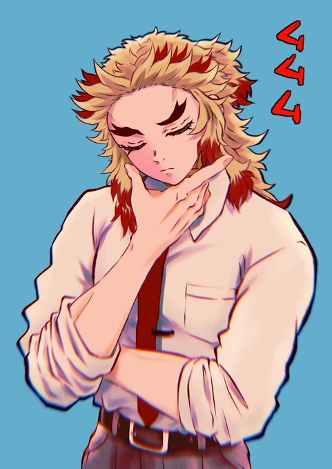 Lilith-ke🔥りりすけさんがTwitterに投稿した煉獄杏寿郎(鬼滅の刃)のイラスト。