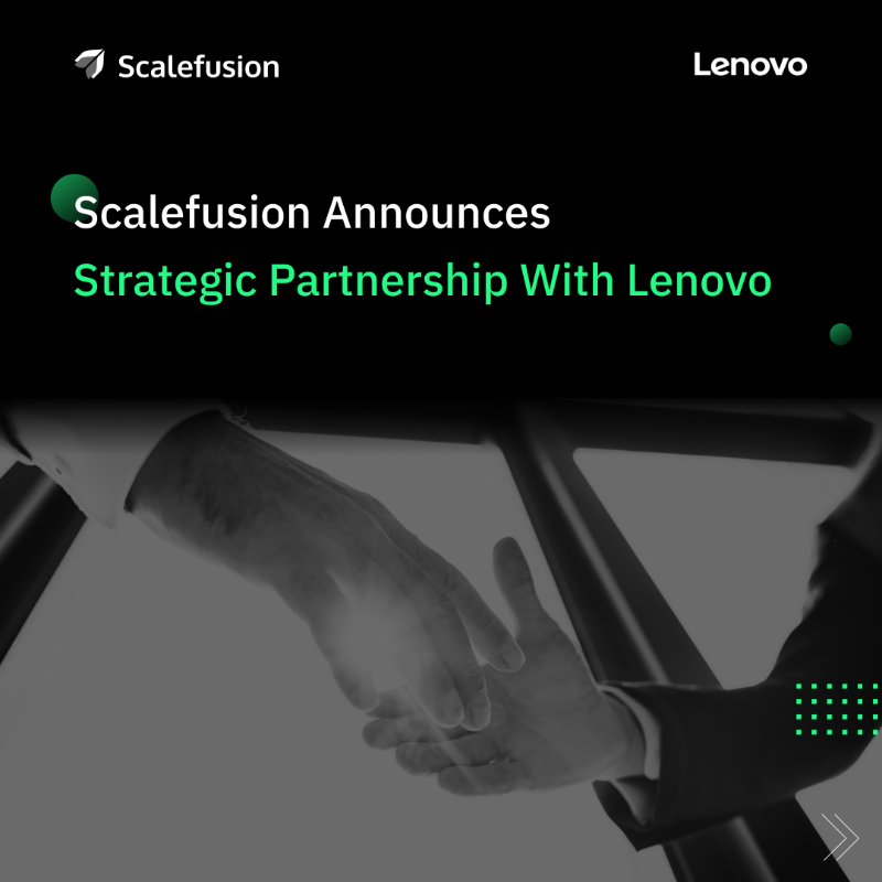 scalefusion's tweet photo. We are thrilled to announce our strategic partnership with Lenovo to enable an all-inclusive mobility management solution for the end users.

Read on to know more: https://t.co/QO9VSX0drB

#MDM #enterprisemobility #partnership #Scalefusion