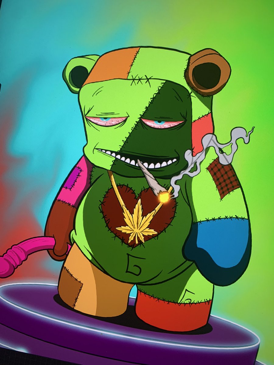 twisted_plush's tweet photo. Puff puff pass 💨 

Happy 4/20 ya filthy animals 🌱 

#TPC #Solana #Frankie #NFT https://t.co/kA1ldVt5V2