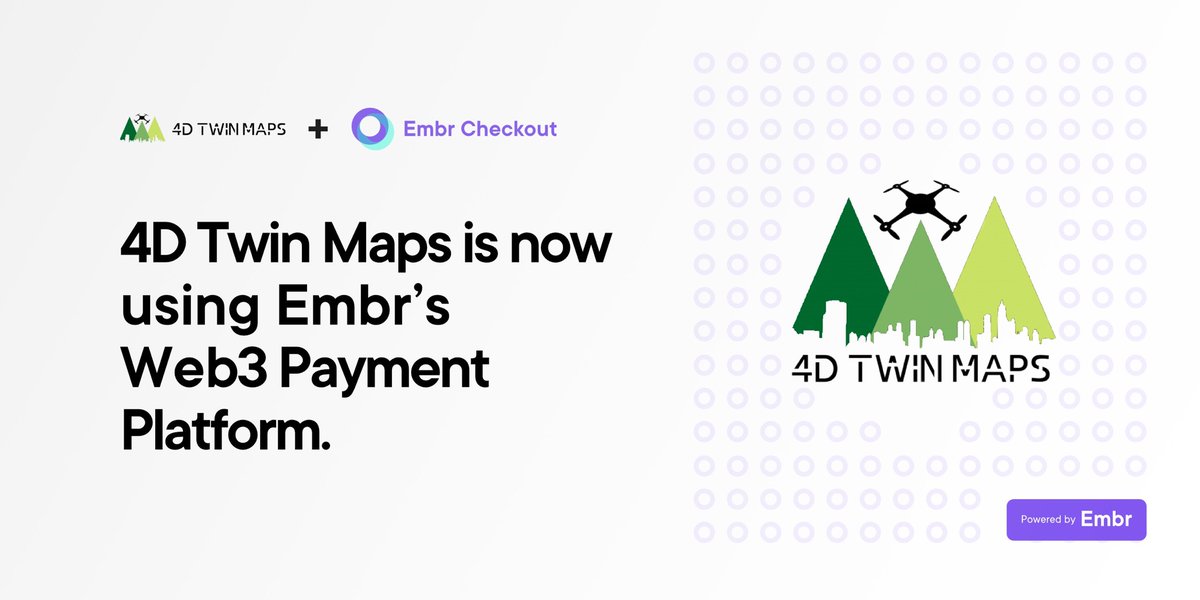 Our friends at <a href="/4dTwinMaps/">4D Twin Maps</a> now use Embr Checkout on their website! 

go.embr.org/37uKF7i 

#joinembr #EmbrCheckout #crypto #BRISE