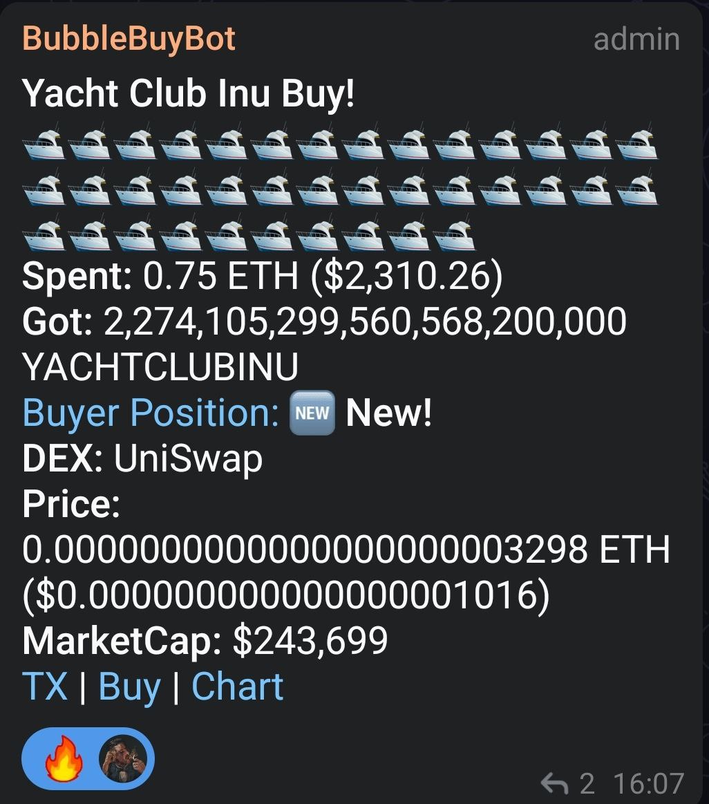 NFT buybacks to aid the chart as promised 🔥🚀 for more details on our #NFT roadmap and #Rewards , check out: mint.yachtclubinu.club