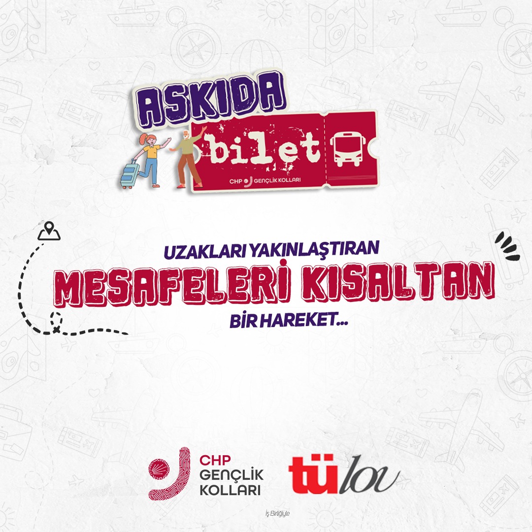 Bu bayramda üniversiteliler sevdiklerinden uzak kalmasın, büyüklerimizden "Nerede o eski bayramlar" serzenişini yüzyüze duyabilelim diye: Mesafeleri kısaltan bir hareket; "Askıda Genç Bilet" dayanışma ağımızı başlatıyoruz! 🎟️
Umudu sevgiye çevirme vakti❤️
askidagencbilet.com