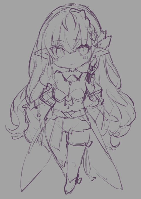 うちの子のSD落書き☺️
アクキーやらアクスタでお披露目できるといいですね✨ 