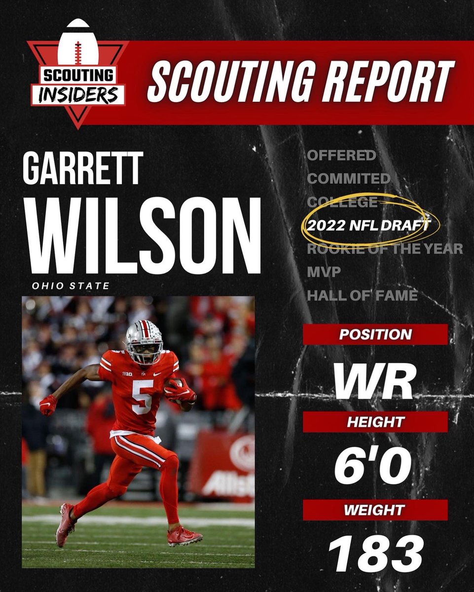 S_Insiders's tweet photo. 2022 NFL Draft Scouting Report: Garrett Wilson, Wide Receiver from Ohio State #NCAA #ncaafootball #collegefootball #college #football #CFB #sports #NFL #NFLDraft #nflfootball #nflnews #ohiostate #ohiostatefootball #ohiostateuniversity #ohiostatebuckeyes #osufootball #osubuckeyes https://t.co/dDOPwWqPD4