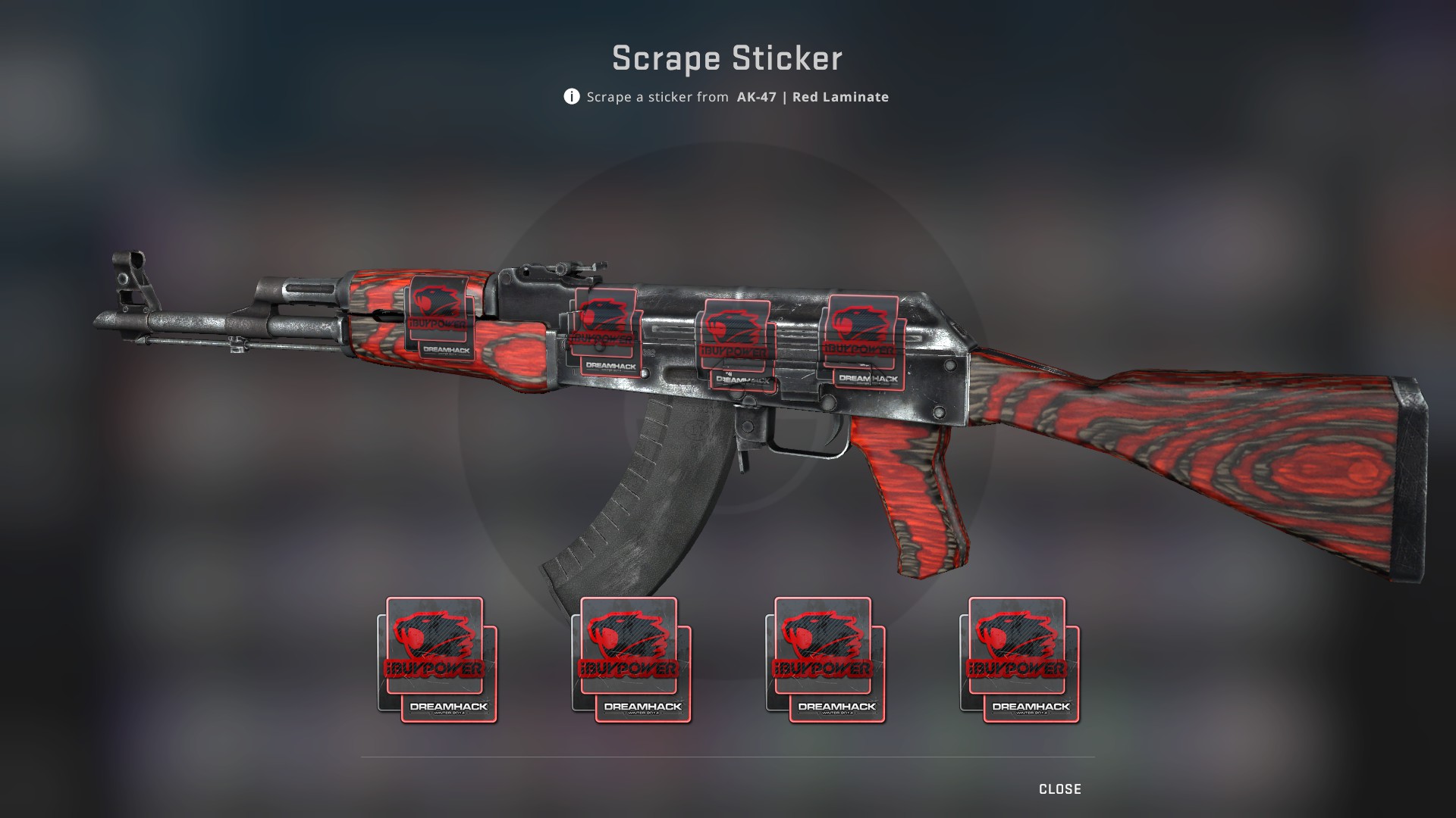 AK-47, Red Laminate + Red Stickers