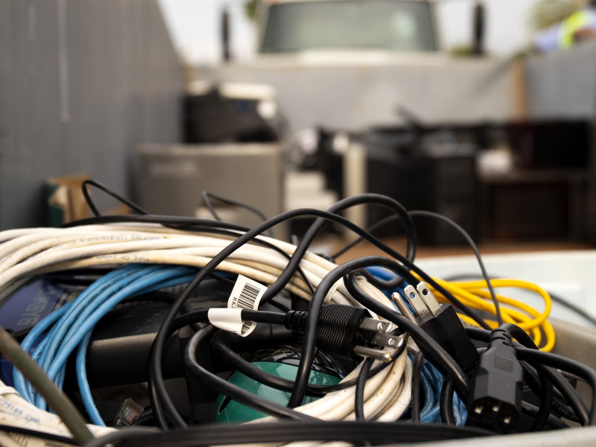 What should you do with that pile of old electronics? Trash it? No! It's household hazardous waste and needs special disposal. There are several options locally. Learn more at bit.ly/3jN0Nni