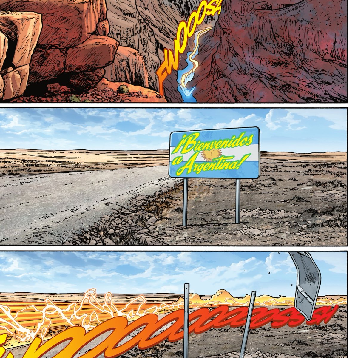 AnahiBlue_mr's tweet photo. ⚡Flash visita Argentina🇦🇷! En el reciente número de #TheFlash, Wally llega al país acompañado de Wallace y como dato de color… la gente lo reconoce como #Flushman 😅!!!
The Flash #781
Guión: @spacekicker
Dibujos: #FernandoPasarin
Portada: @BrandonPeterson https://t.co/ynjQb7pZrI
