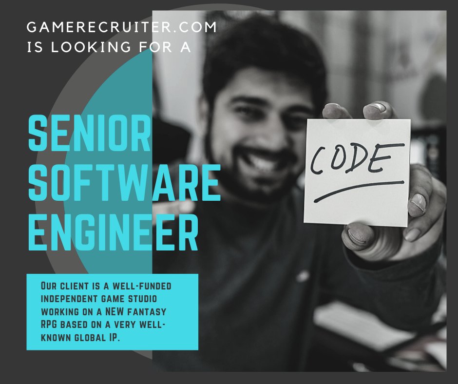 GameRecruiter's tweet image. Work on a new multiplayer fantasy RPG and an additional original title.
This is an opportunity to join a AAA console development project, still its earlier stage. 
gamerecruiter.com/careerportal/#…
#gamejobs #programmerjobs #softwarejobs