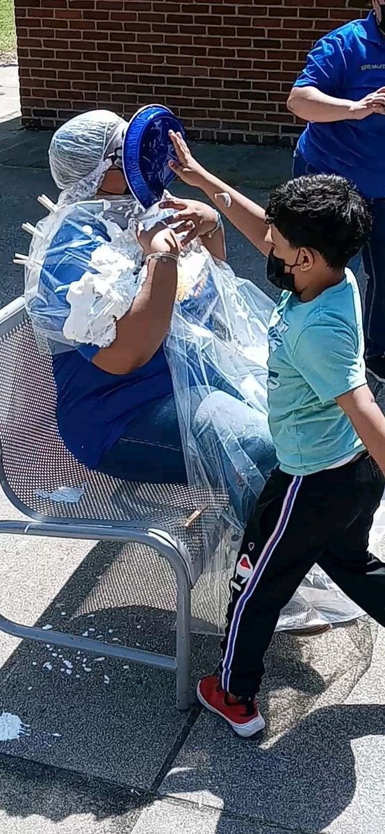 shayla_holeman's tweet image. What we do for our students! "Pie the Principal" was an initiative last Friday to promote positive attendance and great fun. These two students were elected from their class. It started with a handshake and ended with a pie. @RPS_Schools @overby_sheppard