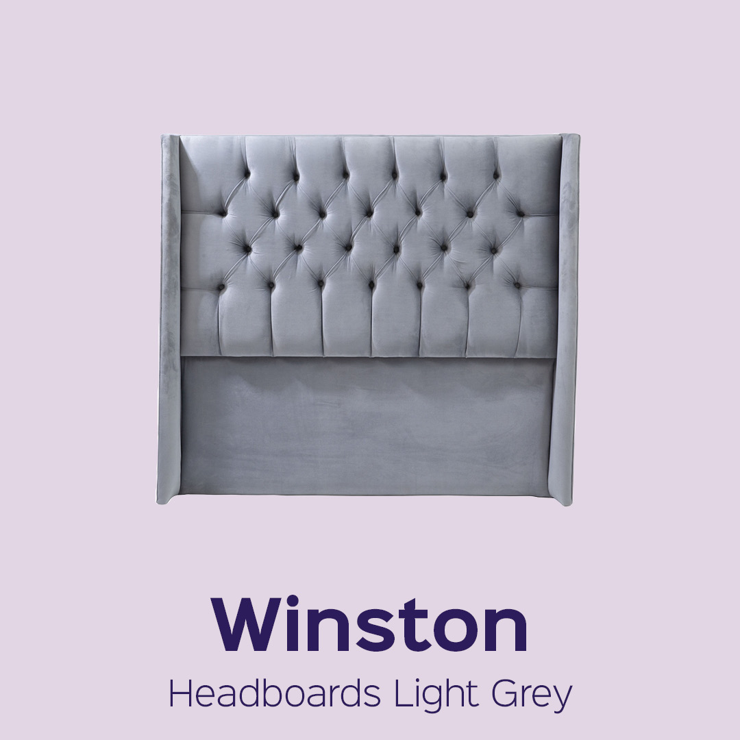 Our Winston headboard will certainly add a hint of cosy softness to your bedroom. Beautifully detailed with traditional diamond tufting &amp; a subtle wing design. Which colour do you prefer?