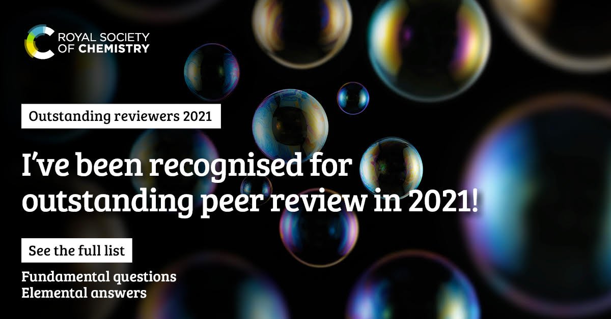 FedericoLocardi's tweet photo. 📢I am very happy to share that I’ve been recognised as one of the Royal Society of Chemistry’s 2021 Outstanding Reviewers.🎉 
Explore the full list at https://t.co/4feB1IPWzW and
https://t.co/bMBM5Y5fgh

#RSCPeerReview @nanoscale_rsc https://t.co/ulE7McFFEL