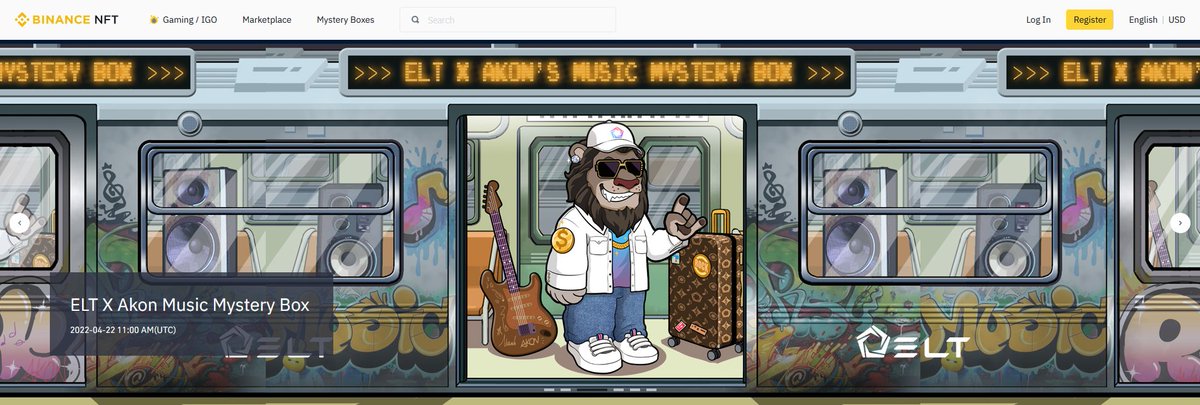 ELTblack's tweet photo. We are excited to announce ELT x Akon Music Mystery BOX on @TheBinanceNFT 

⏰ 2022-04-22 11:00 AM(UTC)🚀 https://t.co/mxWkTtjUkl
