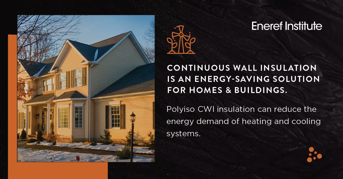 Eneref's tweet image. Reducing CO2 emissions is an urgent priority to mitigate #ClimateChange. One commonly overlooked solution for doing so? Better home insulation. See why material matters in a #CodeForClimate #EnerefReport eneref.org/polyiso