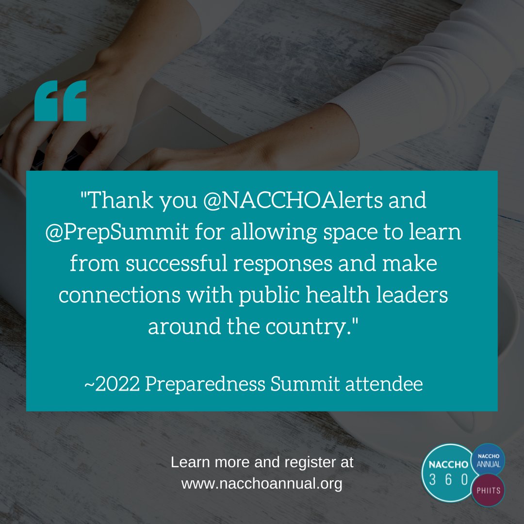 NACCHOalerts's tweet photo. We’ve prepped! Now get ready to reshape and rebuild public health at NACCHO 360. Register today to ensure your spot:
https://t.co/OOMPBE5LC5
#PublicHealth #NA360 #PrepSummit https://t.co/2MG7PJISVP