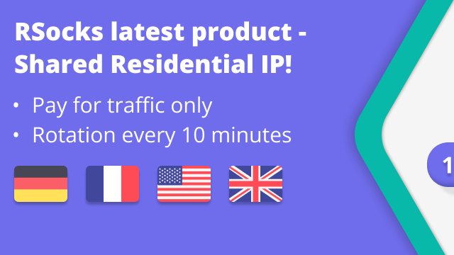 RSocksProxy's tweet image. Now you can purchase a Shared Residential IP (1-3 users per 1 proxy) and enjoy all the benefits:
 • GEOs: Germany, France, USA и United Kingdom
 • Rotation once every 10 minutes
 • 10 GB for $20 per month
 If you need more time you can buy more data to complete even more tasks