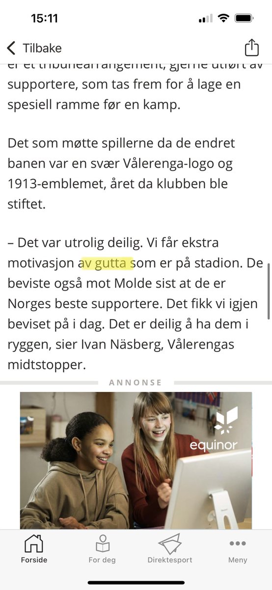 ineeliise's tweet image. Satser på at det er en glipp at Ivan Näsberg tror det bare er gutter på tribunen, @ValerengaOslo ?