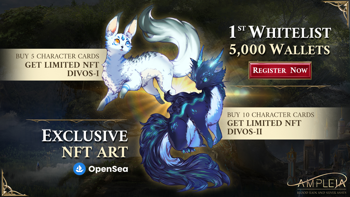 Earn your chance to get the character cards at the best price here with limited prize! Our 1st WHITELIST event starting now 🎉 click here to enter gleam.io/UMBWb/ampleia-… GOODLUCK🌟