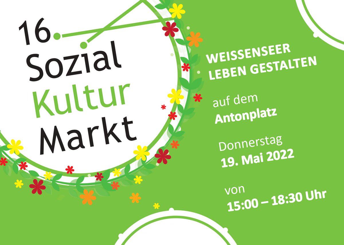 Auch dieses Jahr ist das KuBiZ an der #sozialkulturmarkt dabei. 
Am 19.05 von 15.00 bis 18.30 auf dem #antonplatz
#weissenseerlebengestalten
#soziokulturweissensee