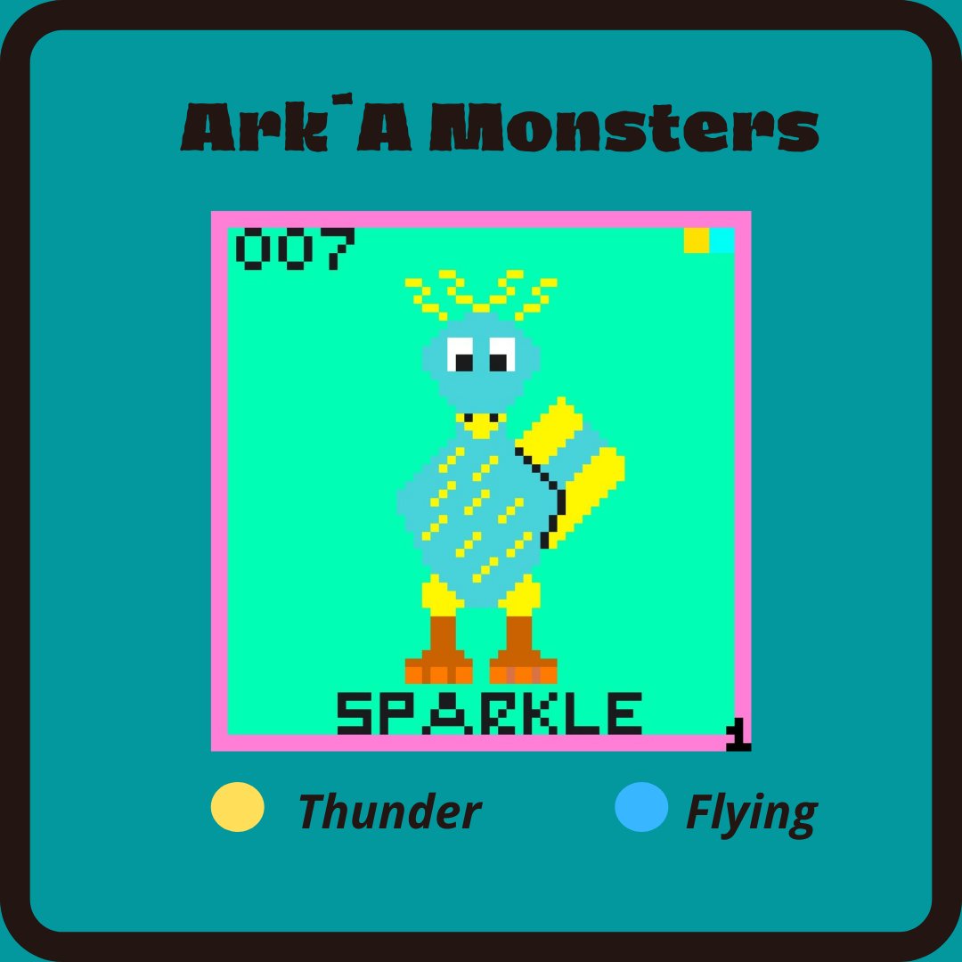 Our little Sparkle, representing one of Ark'a's natural wonders.
Come and meet your species and its evolutions, I believe you will marvel at the natural beauties of this incredible planet.
⚡️⚡️⚡️

#NFTCommunity #NFTs #opensea #openseanfts #EthereumNFTs #PolygonNFT