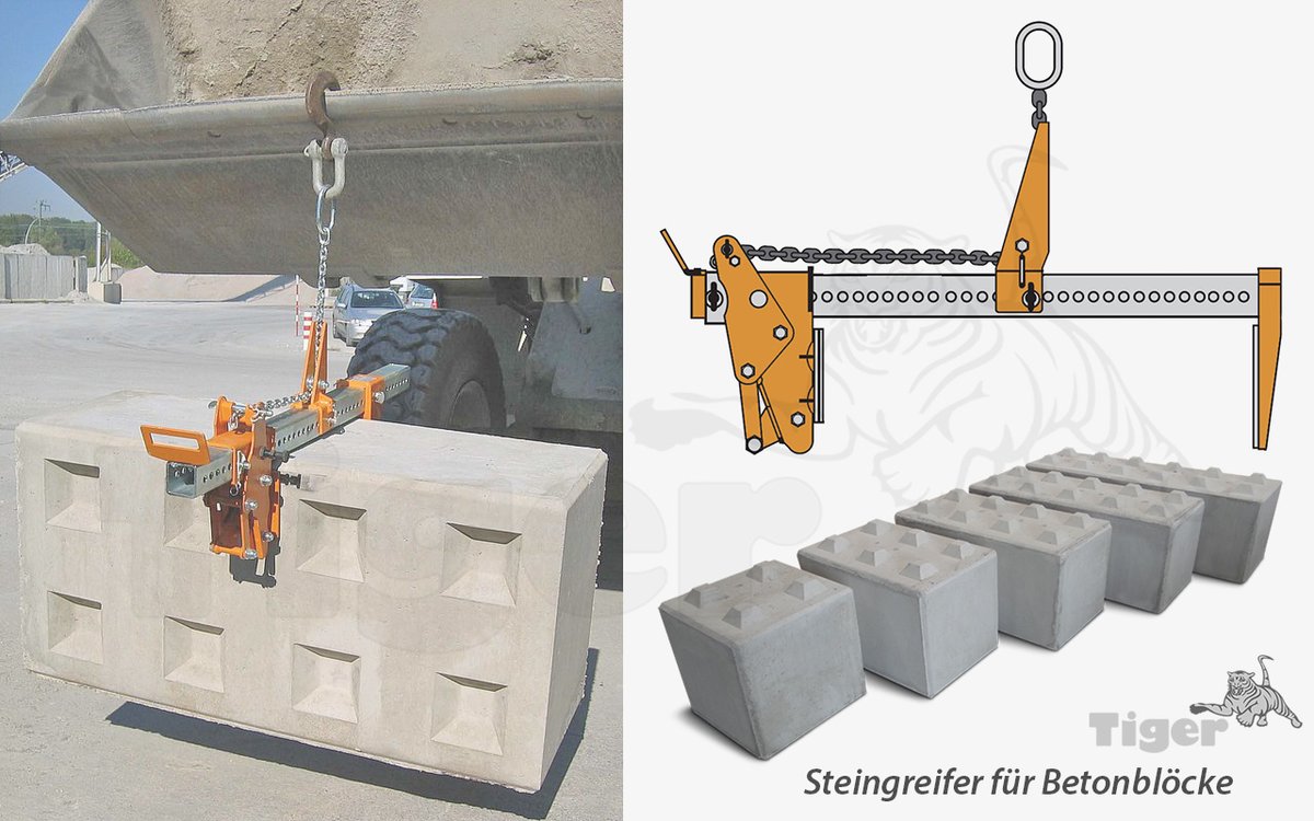 #Steingreifer für #Betonblöcke
Die #Steinzange FGS-2,5-80 ist vor allem für #Schnellbausteine und Beton-#Legostein (Betonblock mit Noppen) geeignet.

Direkt zum Produkt im TigerHebezeuge-Shop:

tigerhebezeuge-shop.de/lastaufnahmemi…